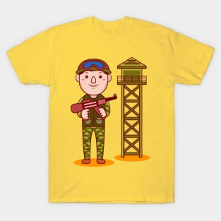 Cute Army Cartoon T-Shirt